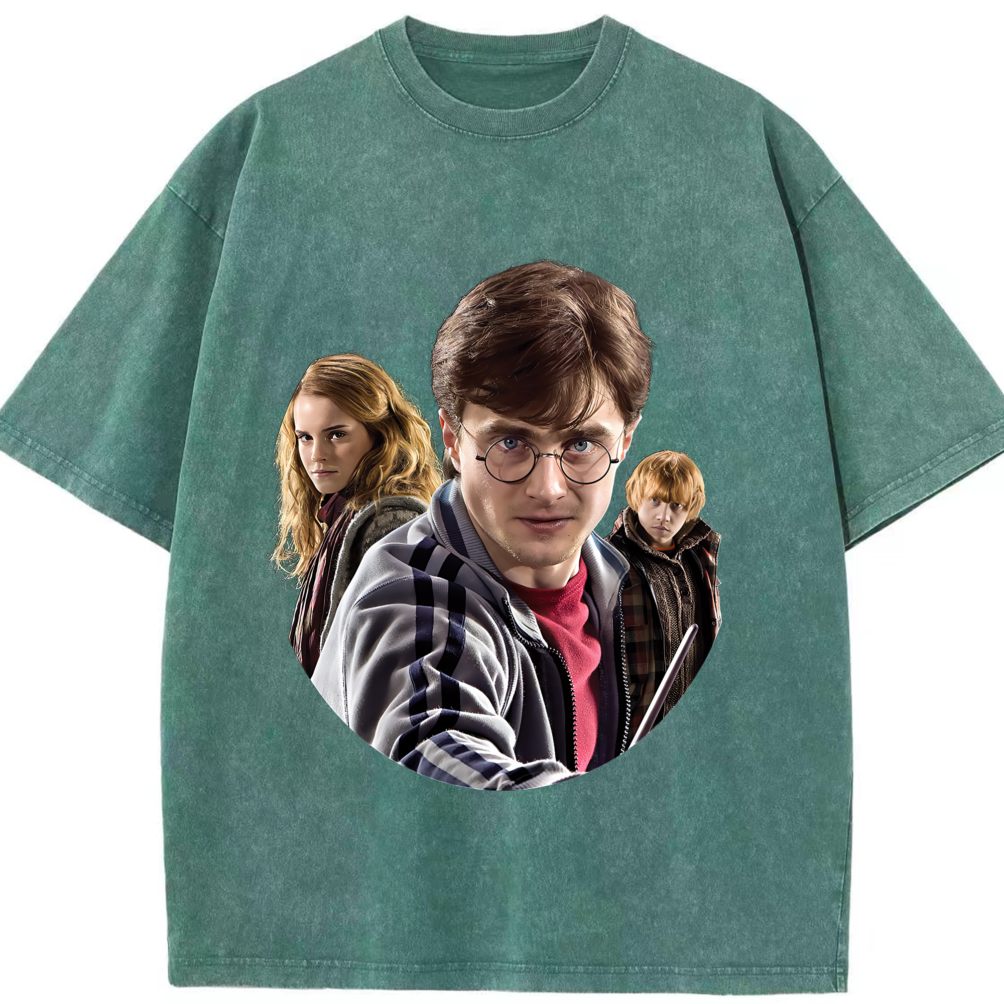 （画像用） Harry Potter ハリー・ポッターシリーズ 綿100% ヴィンテージ風 半袖Tシャツ（フロントプリント）